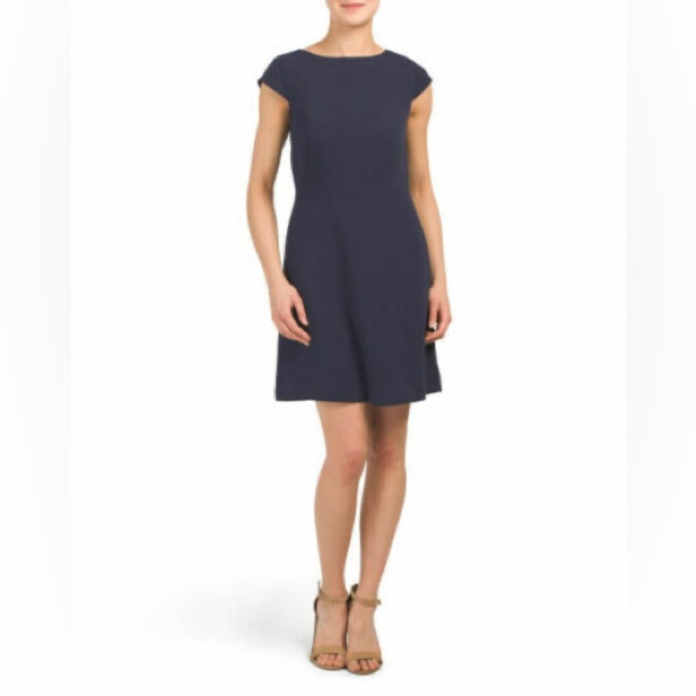 Theory Navy Crepe Work Dress Size 2
